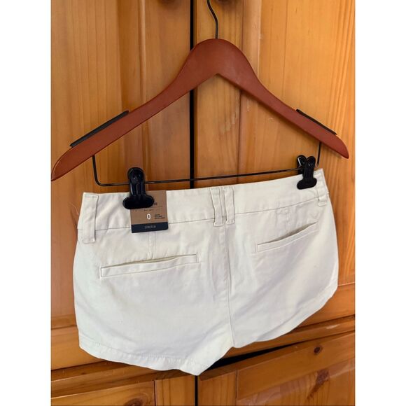 American Eagle Outfitters Shortie Stretch Shorts Size 0 NWT Cream Khaki Cotton - Picture 5 of 10